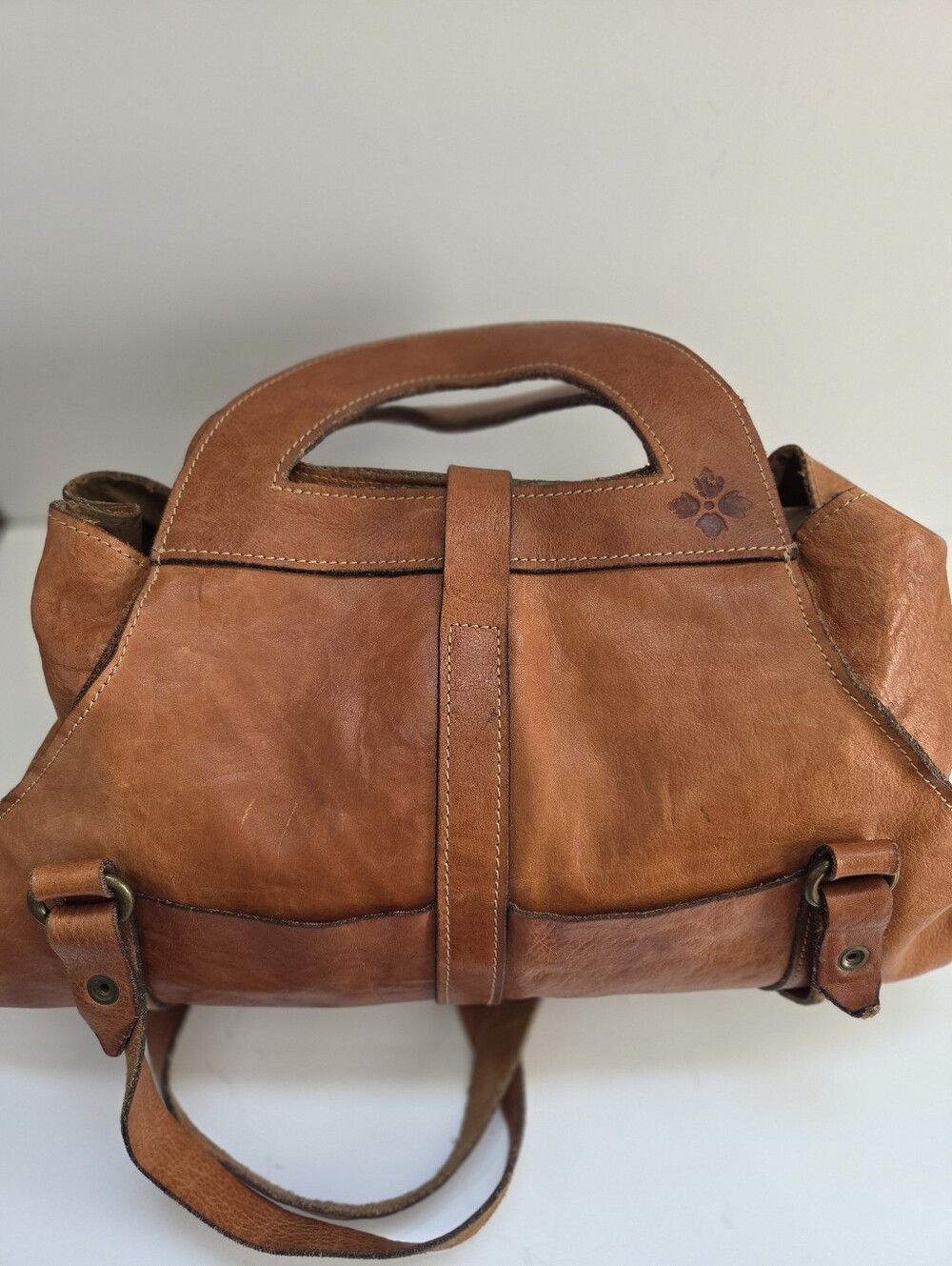 Patricia Nash Milania Convertible Satchel Bag Brown Leather - Picture 5 of 12